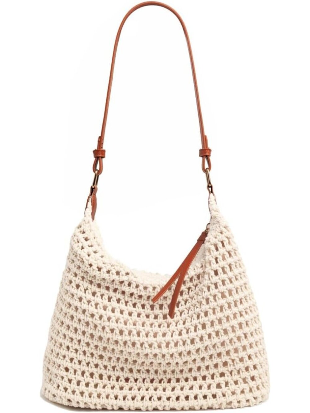 Women Small Cotton Crochet String Bag Handwoven Summer Beach Bag Knitted Vacatio